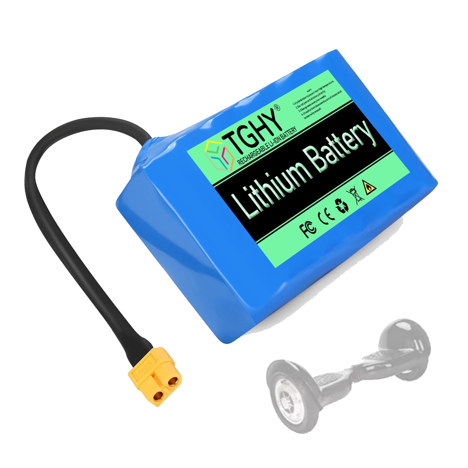 TGHY 36V 2Ah Balance Car Lithium Battery 36V Hoverboard Battery for 36 Volt Balanced Vehicle Skateboards Replacement Batteries