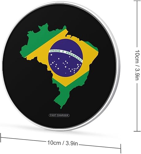 Miniatura 2 de Brazil Flag Map Wireless Charger Pad 10W Fast Charging Pad Compatible with iPhone 15 14 13 12 Series Samsung Galaxy Series