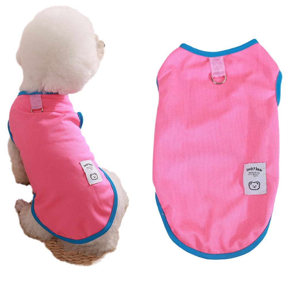 Tangpan 2 Pack Dogs Shirts Soft Breathable Solid Dog T-Shirts with Leash Ring Tank Top Summer Dog T-Shirts Apparel Sleeveless Dog Vest Dog Tee Shirt for Small Dogs B# XL
