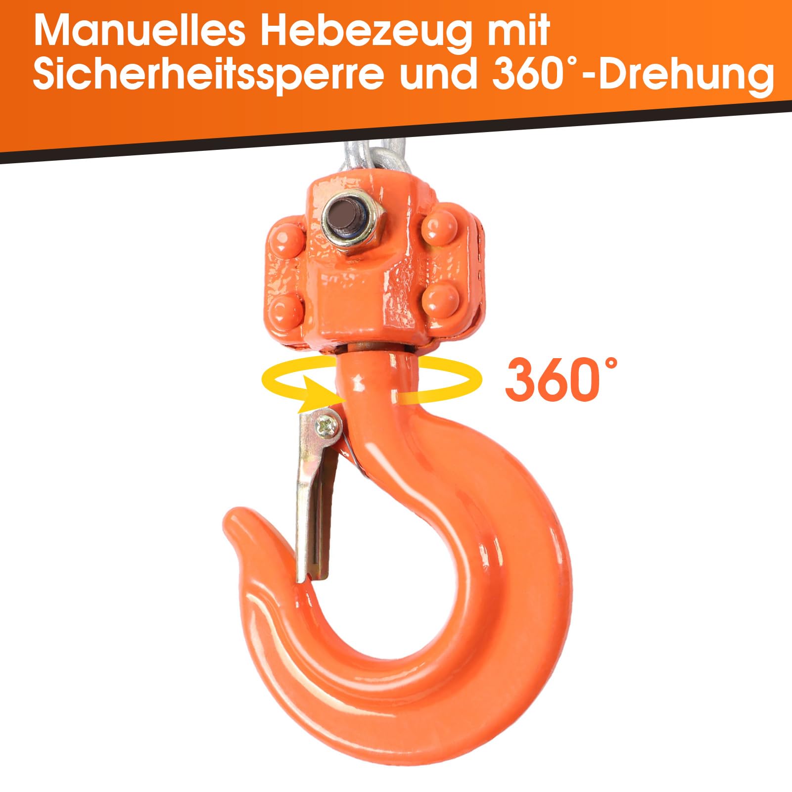 Hebel-Kettenzug, 1.5T 3300LBS 2.5M Manuelle Ratsche Kettenzug Hebezeug für Transport Bau Hebel-Kettenblock für den Einsatz in Baustellen und Transportanwendungen Hebezeug