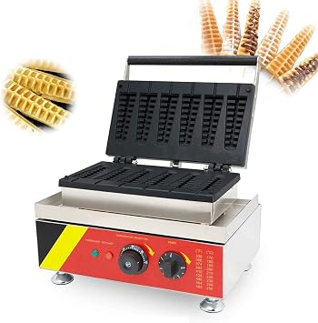 CGOLDENWALL 6pcs Commercial Hot Dog Waffle Maker Electric Muffin Waffle Machine No-stick Waffle Baker Christmas Tree Shape Waffle Maker Corn Hot Dog Machine Corn Shape NP-503 220V CE