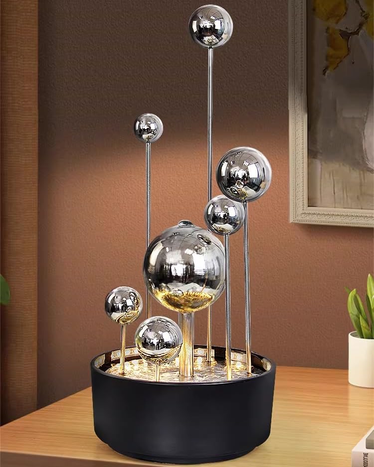 Fuente cascada interior dorada de varios niveles de 151 cm para casa 6