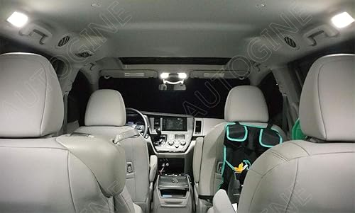 Miniatura 7 de AUTOGINE CANBUS - Kit de 11 luces LED interiores para Jeep Compass 2017 2018 2019 2020 superbrillantes 6000K blanco interior bombillas LED paquete +