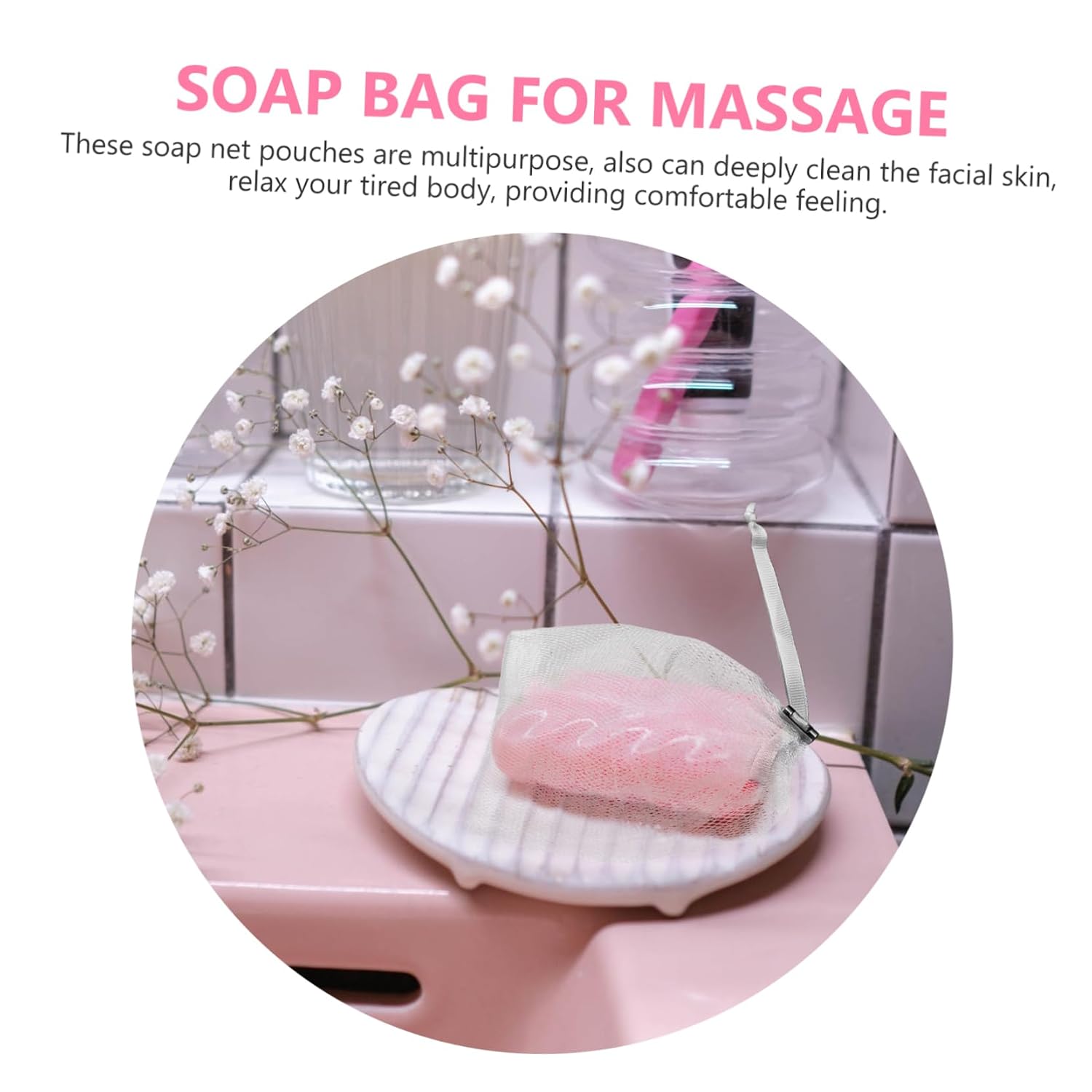 CALLARON 8pcs Exfoliating Net Bag Soap Mesh Bag Face Cleaning Net Soap for Bar Flexible Material