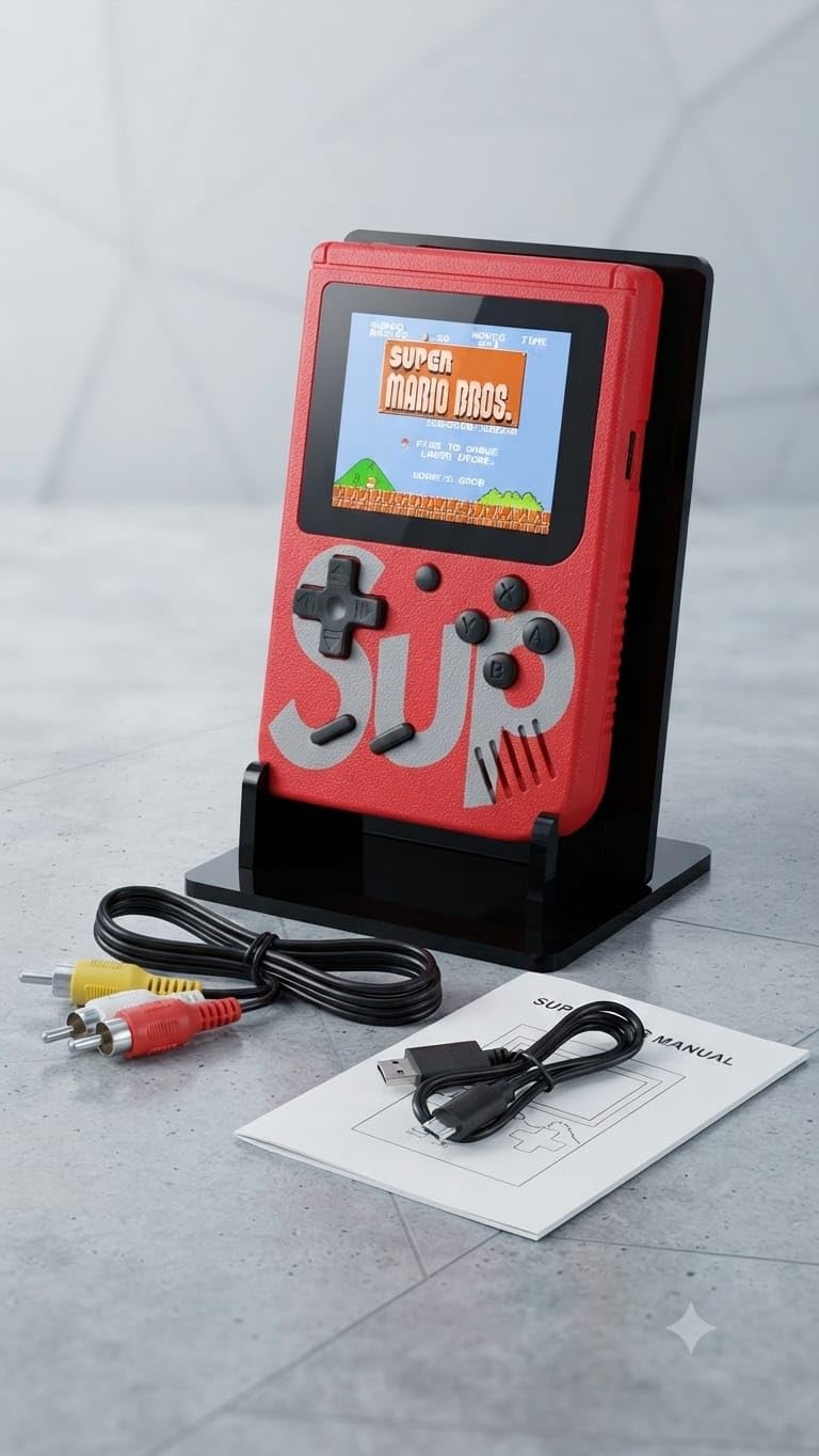 SUP Retro Handheld Game Console with 400 Preloaded Games | TV-Out Connectivity, Backlit LCD Screen, Long-Lasting Battery, Compact & Portable, 8-Bit Classic Gaming-image-22