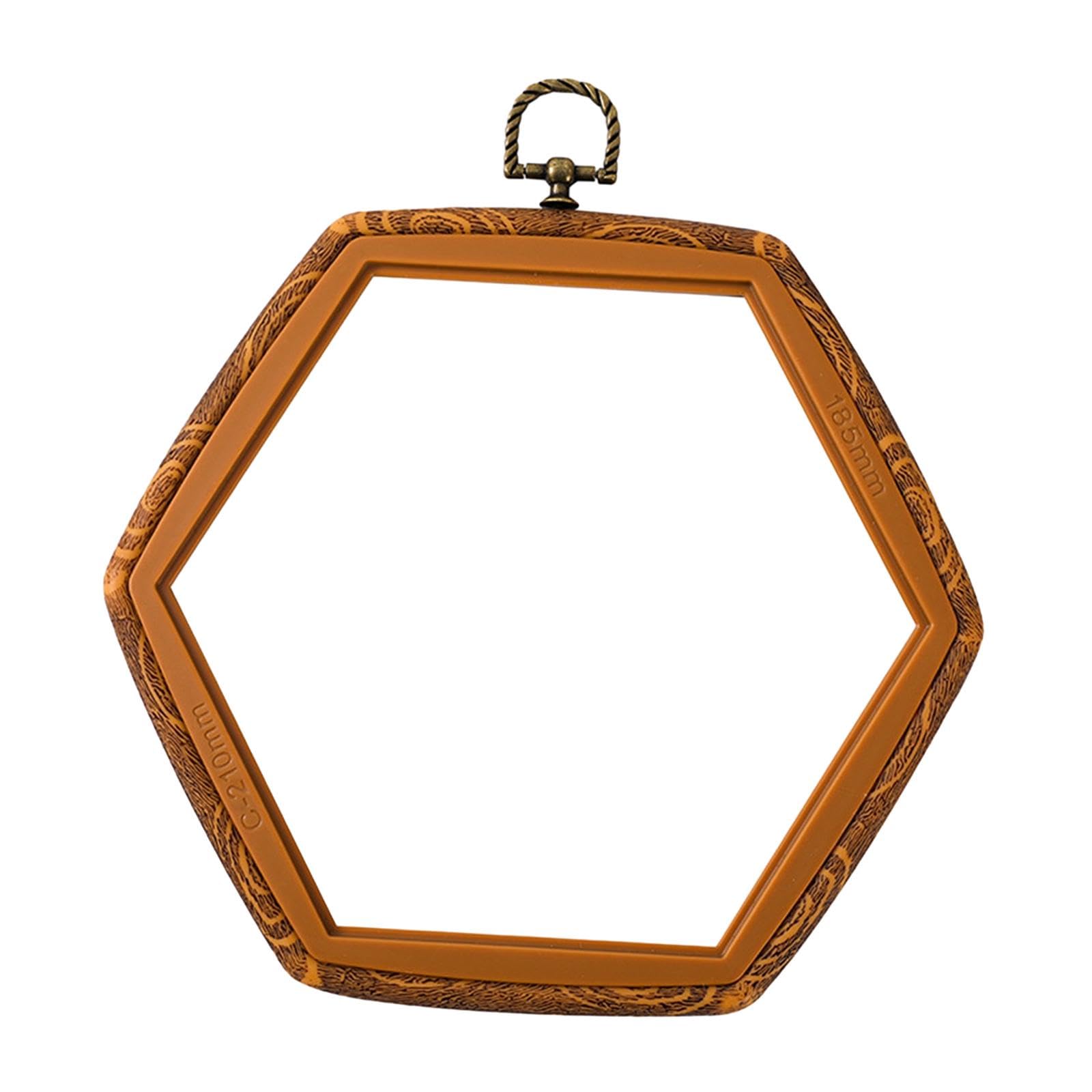 Colaxi Embroidery Cross Hoop Embroidered Stretch Tool Hexagon Decoration Cross Stitch Hoop Embroidery Frame for Art Craft Needlework, 18.5x21cm