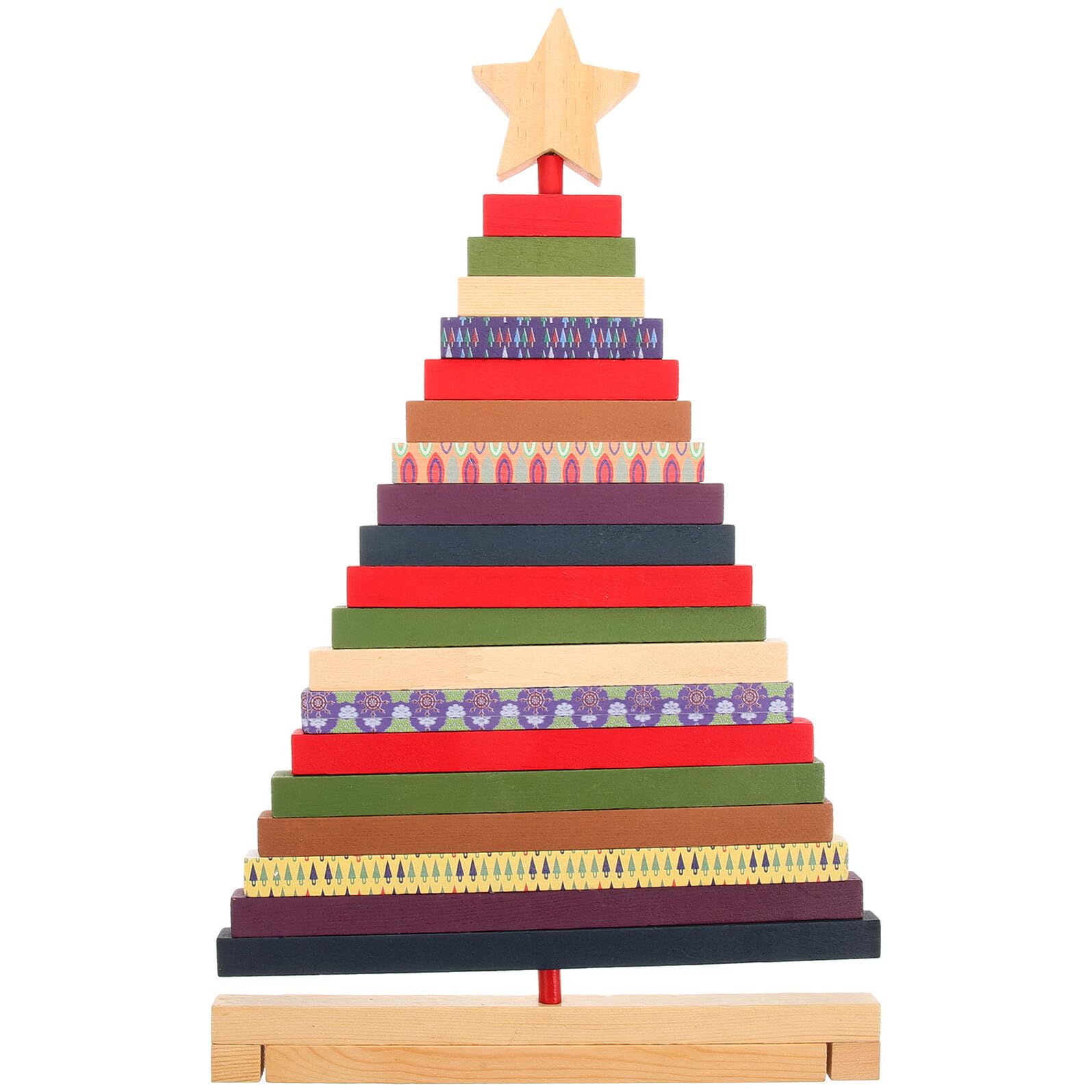 Tofficu Modelo de Árbol de Navidad de Madera Grande Giratorio para Decoración de Mesa en Oficina y Hogar, Adorno Navideño Artesanal de Madera para Festivales y Escritorio, Decoración