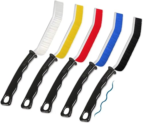 Cepillo de limpieza de hendiduras, 5 cepillos de cerdas duras, herramientas multifuncionales de cepillo de limpieza de huecos, cepillos de limpieza