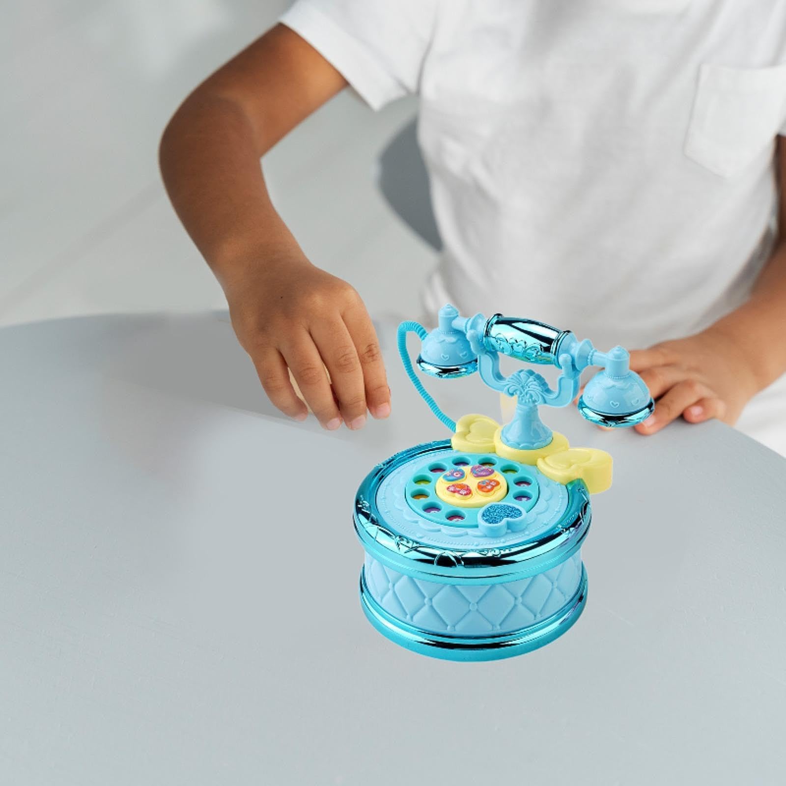 Generic Telefono Giocattolo per Bambini, Giocattolo Musicale per Bambini, Gioco di Ruolo, Regalo per Bambini, Telefono Giocattolo per Bambini, Maschi E Femmin, Blu, Taglia unica
