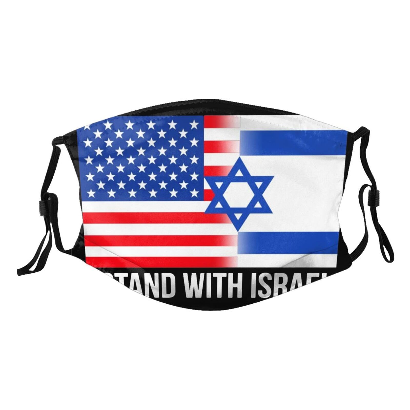 American I Stand with Israel USA Flag Adult Dust Mask Adjustable Dust Face with 2 Filter