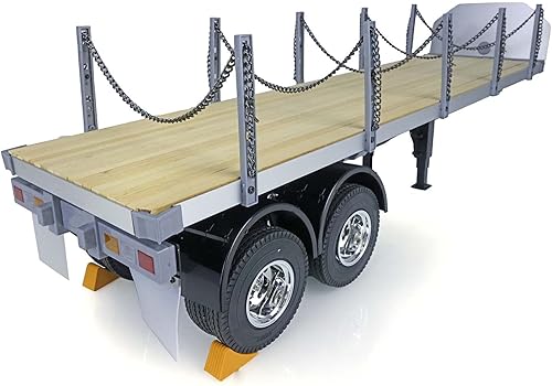 Miniatura 2 de Toucan RC Hobby 1/14 2 ejes RC Tractor Remolque de cama plana modelo DIY Remoto Semi camión para 1:14 770S RC Tractor Truck