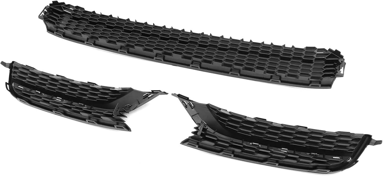 Lower Grille with Fog Light Cover Fit for Volkswagen Passat 2012-2015 Front Bumper Grill Black