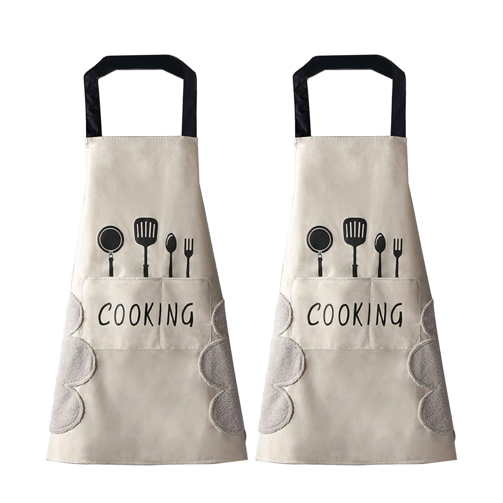 DILLMAN Kitchen Apron for Women with Hand-Wipeable Pockets, Large Pocket, Hand-Wipeable, Waterproof for Cooking Baking