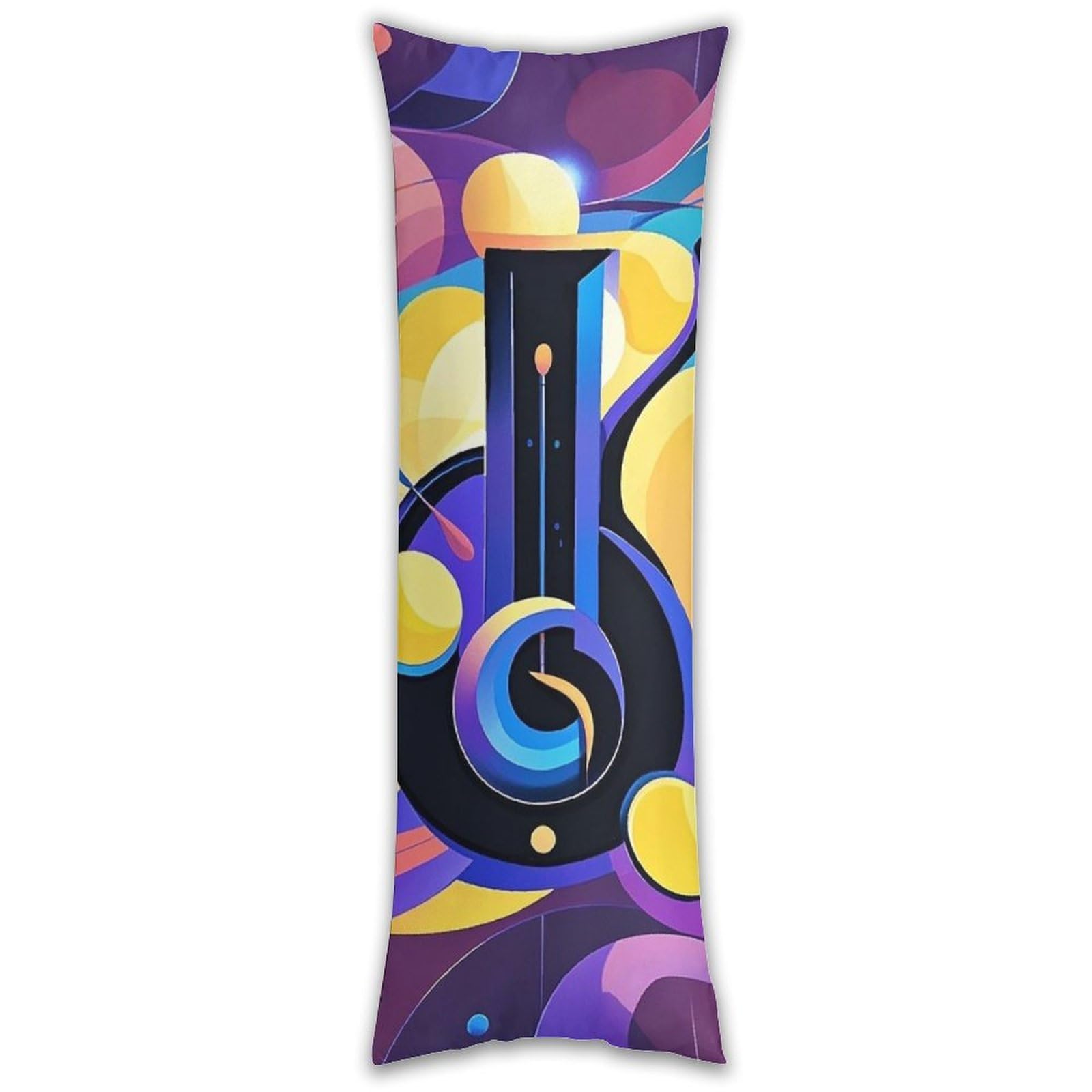 Abstract Music Themed Pillowcase Long Pillow Case Cozy Pillow Cover Pillow Protector Soft Long Cushion Case Long Body Lumbar Decorative Throw Pillow Cover for Bed Sofa Couch 18.9 X 53 Inches