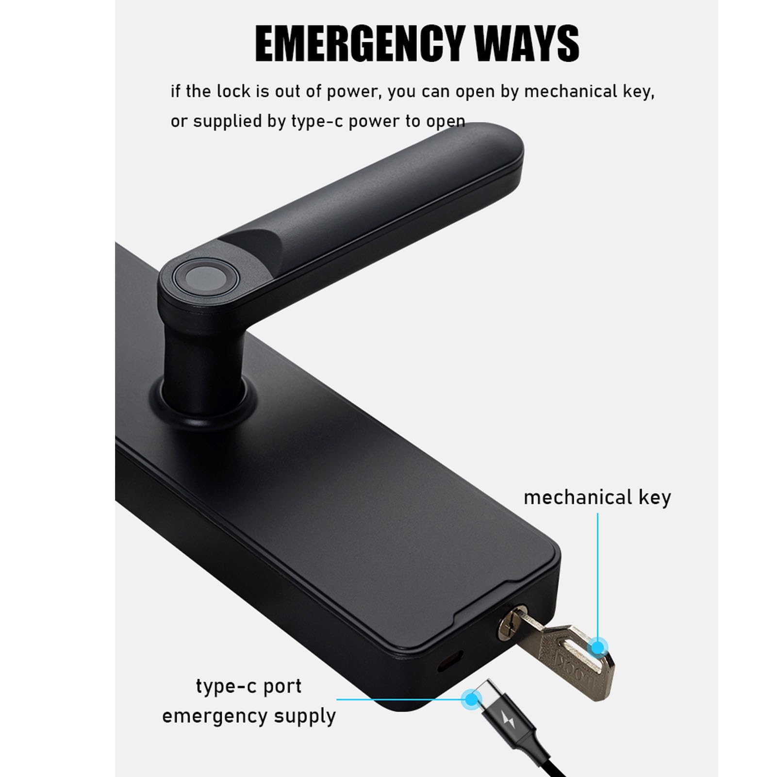 Cryfokt Smart Door Lock with HD Camera 6 in 1 Password IC Card Key APP