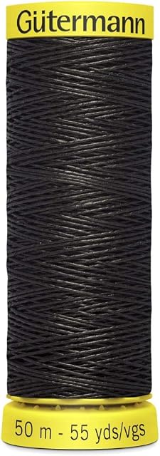 Gutermann Linen Thread for Hand Sewing of Heavyweight Fabric, Buttonholes, Clothes and Textile Repair BLK - Black - 1 x 50m Spool