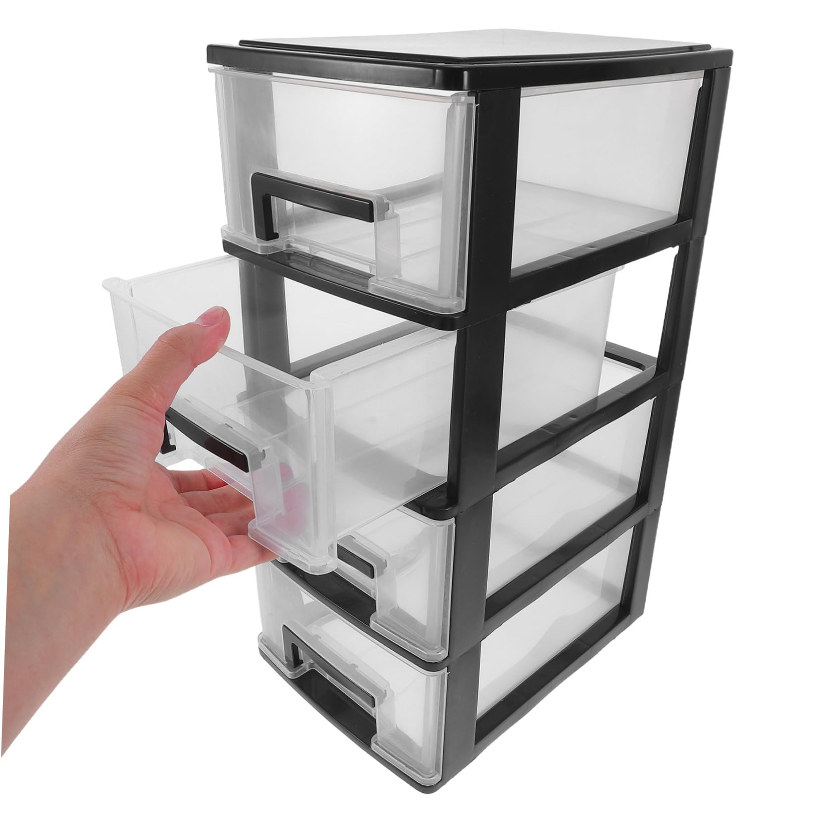 SHERCHPRY Cassettiera da Scrivania in Plastica Trasparente a 4 Strati Cassetti Leggeri in Pp, Organizer Compatto per Desktop, per Mantenere Ordine e Pulizia