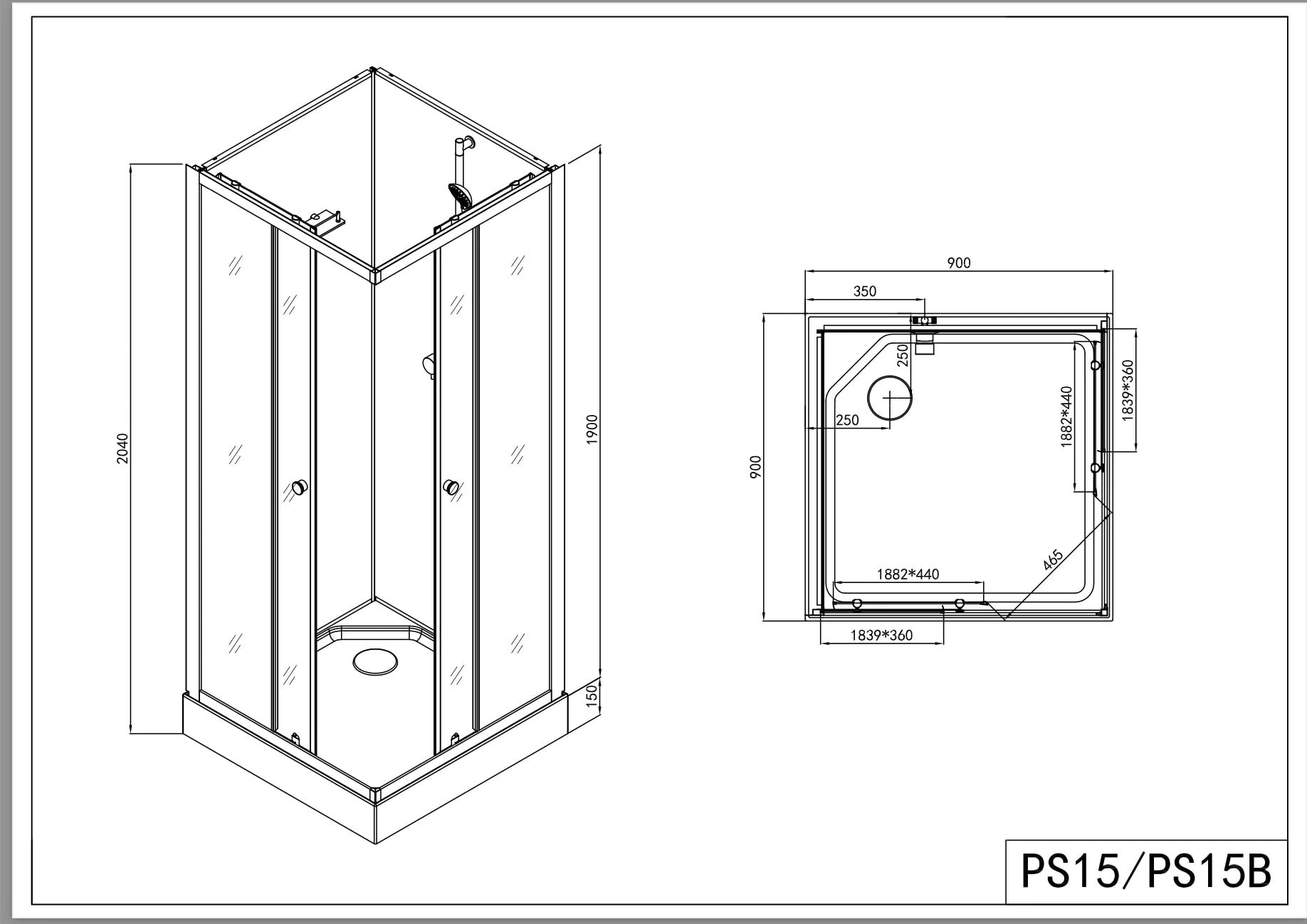 Sanotechnik Cabina de ducha completa, 80 x 80 cm, entrada esquinera con puertas correderas, con grifo, barra deslizante, ducha de mano, con plato de ducha, cabina de ducha completa