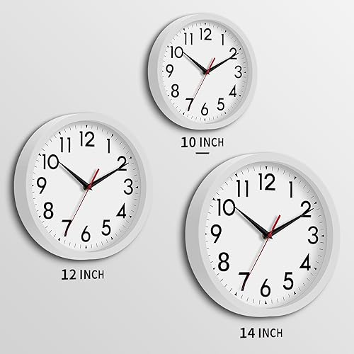 Miniatura 3 de Simpel - Reloj de pared moderno, funciona con pilas, 10 pulgadas, silencioso, analógico, decorativo, para cocina, baño, dormitorio, oficina, sala de