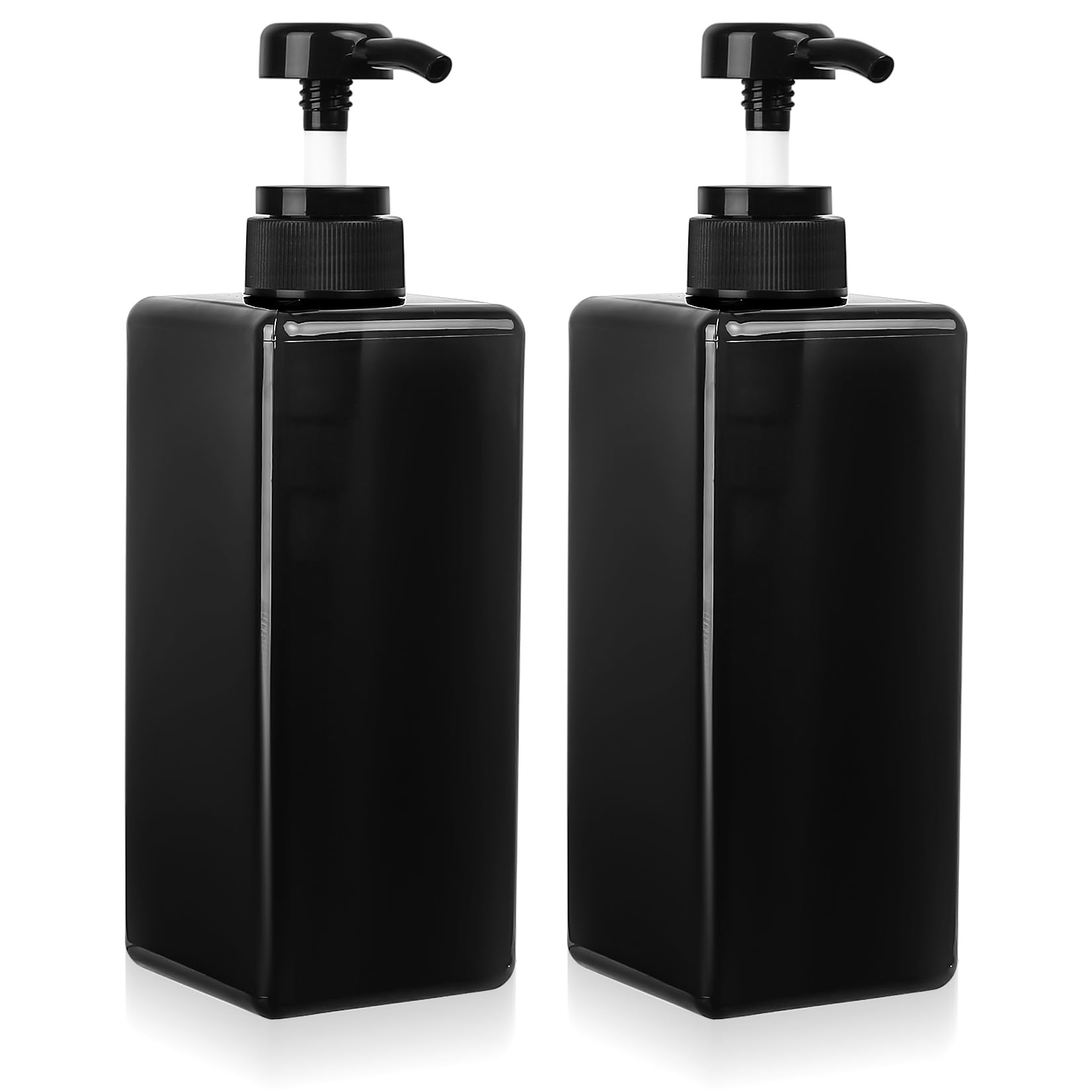 2 Pcs Bathroom Soap Dispenser, 650 ml Kitchen Soap Dispenser with Pump, Bottles for Gel and Shampoo Shower, Refillable Liquid Soap Dispenser for Kitchen and Bathroom Shampoo (Black)