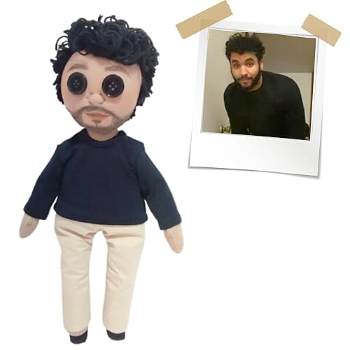 Miniatura 7 de Personalized Ragdoll with Button Eyes, Custom Gift 12'in Stuffed Doll made of Cotton and Linen (Regular, Painted Feet, Brown)