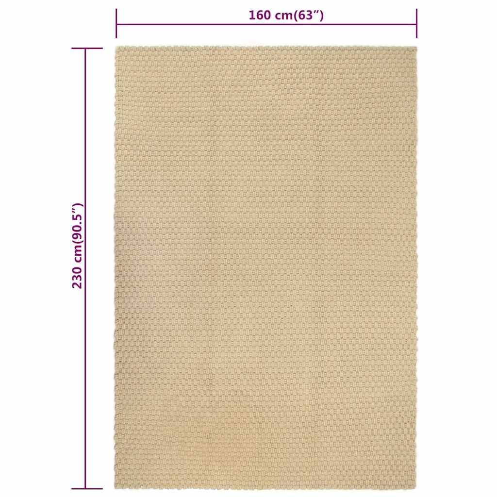 Tapis rectangulaire en corde de coton douce, 160 x 230 cm, corde de coton lourde, design tissé en corde pour salon, chambre à coucher ou couloir, protège les sols des rayures