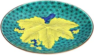 九谷焼 青郊窯 5号皿 古九谷青手樹木葉文 MC-507 JAPAN KUTANI