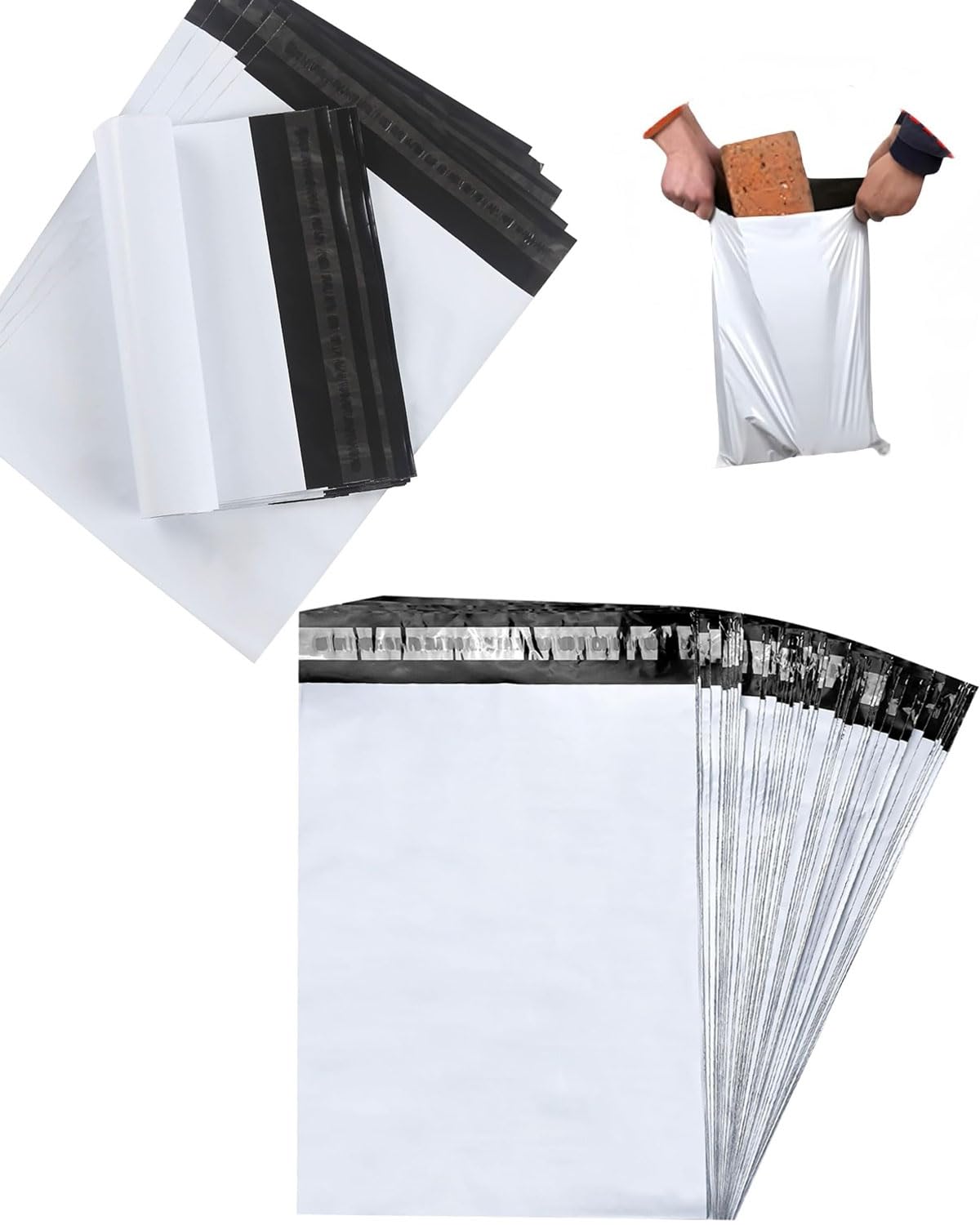 Verzendzakken 60x80cm Versandtaschen XXL Plastik Wasserdicht Selbstklebend Paketversand Weiß