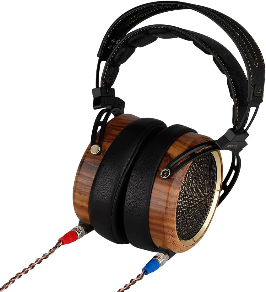 SENDYAUDIO -Peacock Classic, Elegant & Luxury HiFi Planar Magnetic Wood Headphone (Gold)
