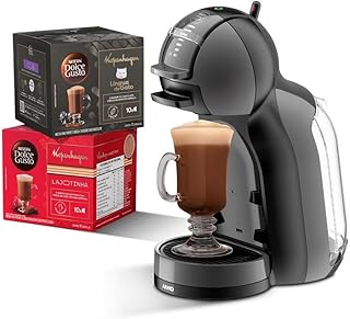 Kit cafeteira dolce gusto mini me preta 220v + bebidas kopenhagen