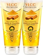 VLCC Ayurveda Skin Brightening Haldi & Chandan Face Wash - 100ml X 2 - For Skin Brightening | Paraben & Colorant Free | Chamomile Oil, Yastimadhu & Haridra Extract