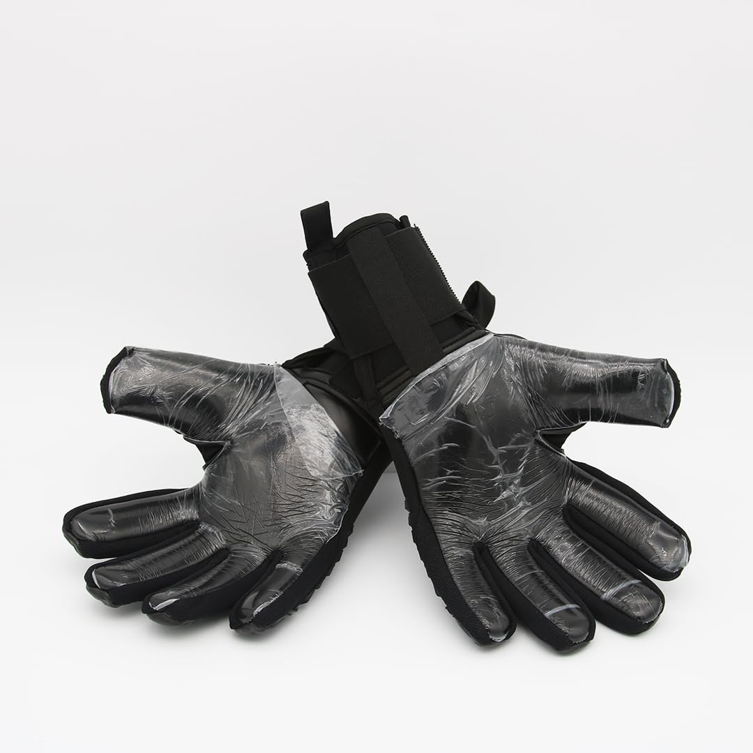 GK Saver Football Goalkeeper Gloves Protech Series Professional Size 6 to 11 Soccer GK Goalie Glove (Blackout NF, 6, Ambidextrous)