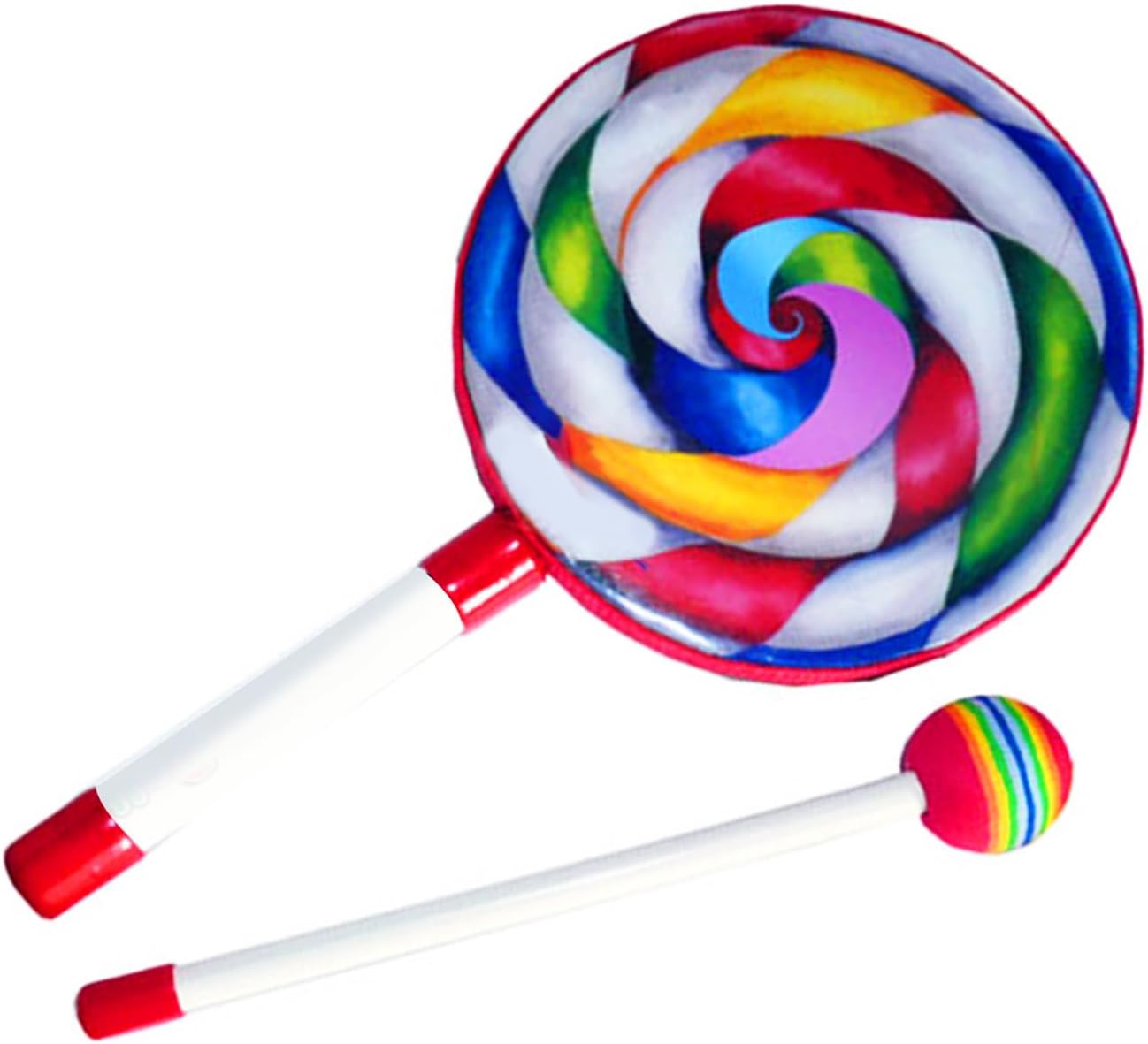 Hand Drum, Multicolor PVC Children Drum Percussion Instrument for Music Education and Performance (6 Inch)