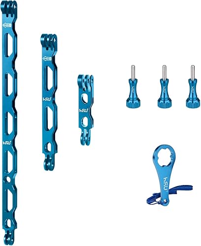 HSU Kit de brazo de extensión de aleación de aluminio para casco de montaje en poste de metal, montaje de brazo de extensión para GoPro Hero