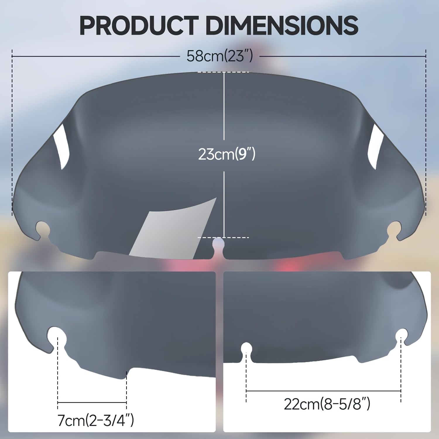 9" Smoke Wave Windshield Windscreen Wind Splitter Compatible For 2014-2023 Fit For Harley Davidson Touring Street Glide Electra Glide Ultra Limited Tri Glide Flht Flhx Flhtk Flhtc Flhtcu