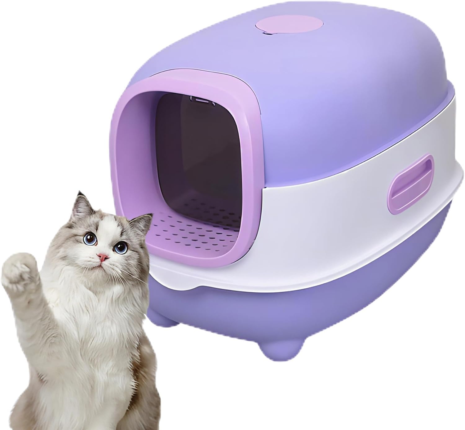 ZJchao Enclosed Cat Litter Box, Extra Large Splash Proof Odor Control Cat Toilet Box for Pet Supplies