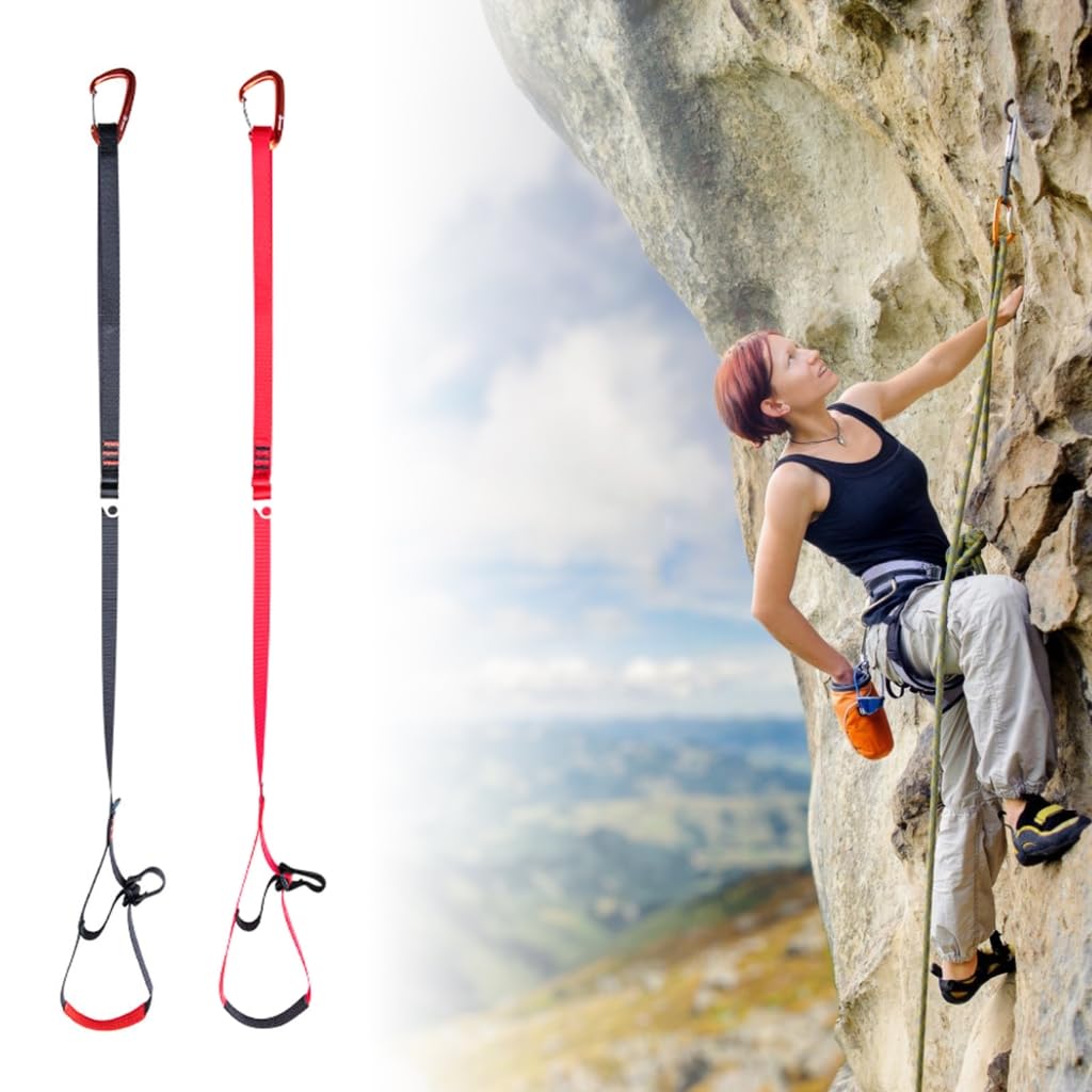 Stebcece Foot Loop Ascenders Webbings Sling Adjustable Climbing Ascenders Sling Climbing Gear for Mountaineering, Hikings, Rappelling