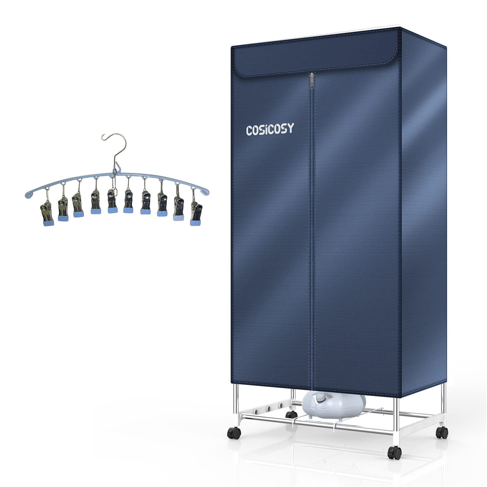 Heated Clothes Airer with Cover, 1400W 2-Tier Electric Clothes Dryer, Air Dryers Clothes Indoor with 180 Minutes Timer, Auto Power-Off [Energy Class A+++]