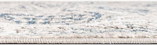 Miniatura 5 de Unique Loom Nyla Collection - Alfombra de área de princesa (7 pies 10 pulgadas x 10 pies, rectangular, grismarfil)