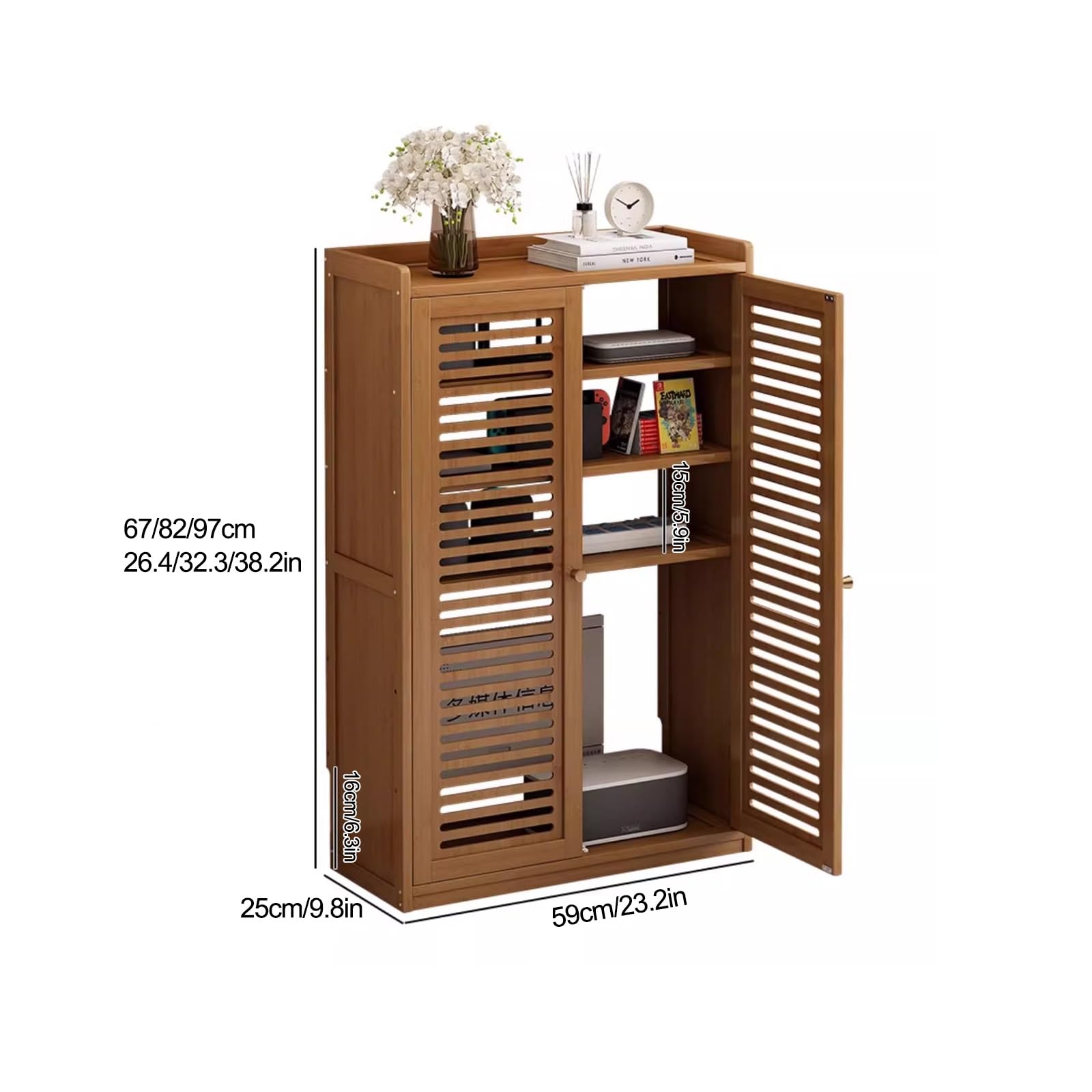 Router WiFi, ukryta szafka do przechowywania, stojąca, wielowarstwowy organizer na półki, do domu i biura, dyskretny modem, pudełko do przechowywania (czarny, 97 cm x 59 cm x 25 cm)