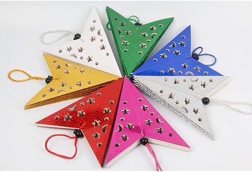 Miniatura 7 de VALICLUD 5 piezas de papel estrella linterna pantalla para luz LED 3D techo parpadeo pentagrama pantalla boda fiesta Navidad hogar colgante