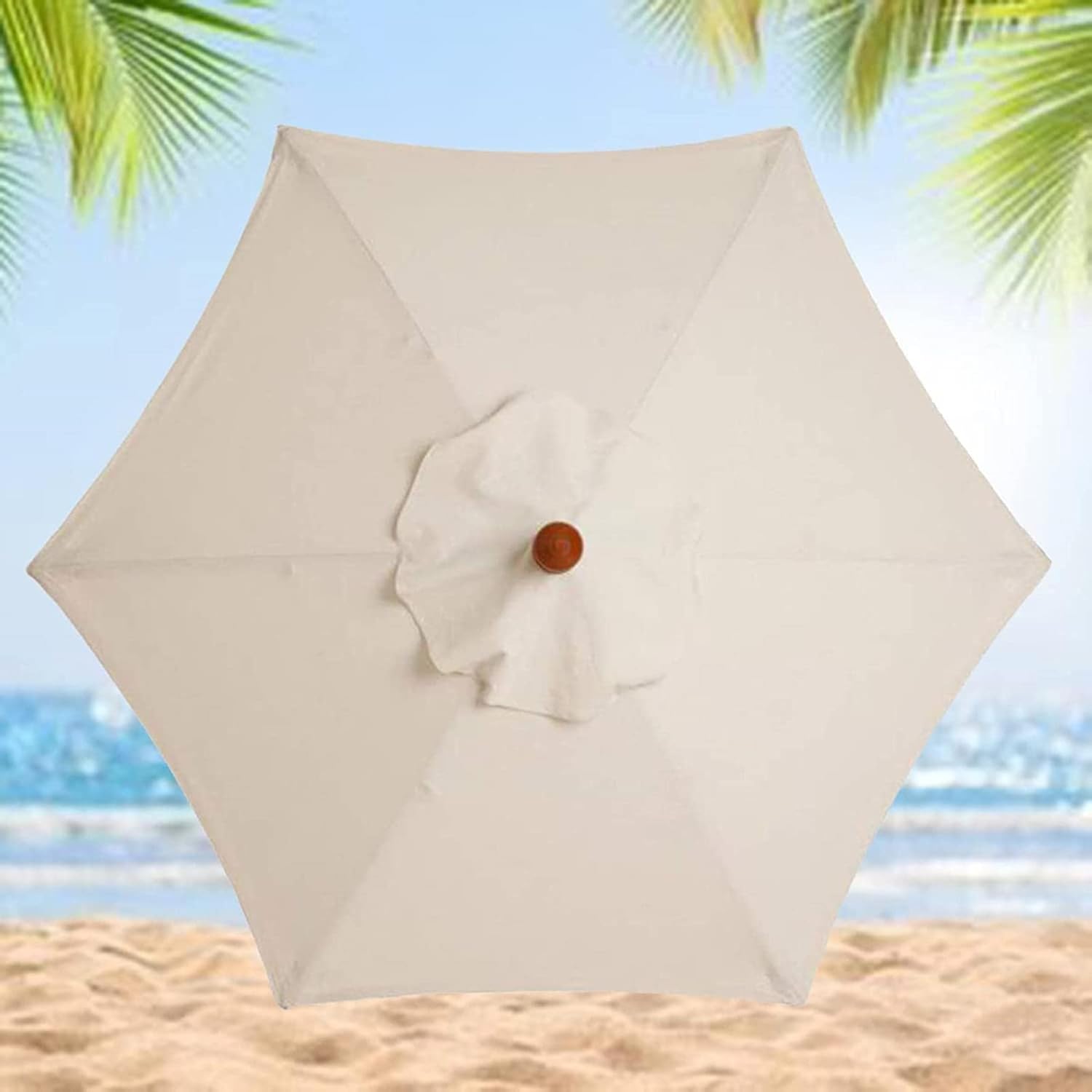 2m/2.7m/3m Sun Umbrella Replacement Cloth, Replacement Parasol Cover, 6/8 Arms Garden Canopy Sun Umbrella Top Cover, Anti-Ultraviolet, Waterproof