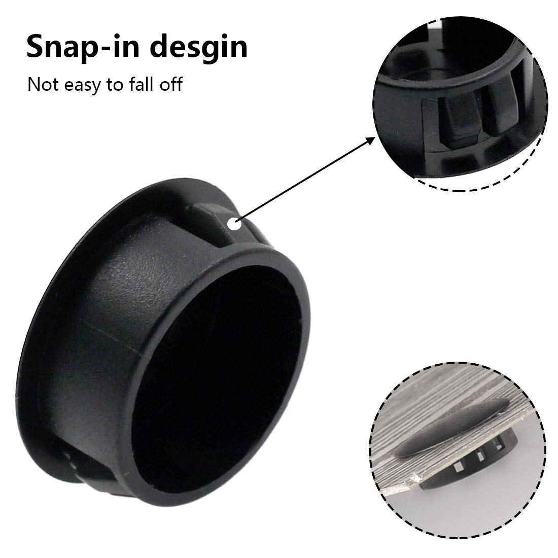 Amazon.co.jp: Qjaiune 1インチ / 25mm ホールキャップ ブラック