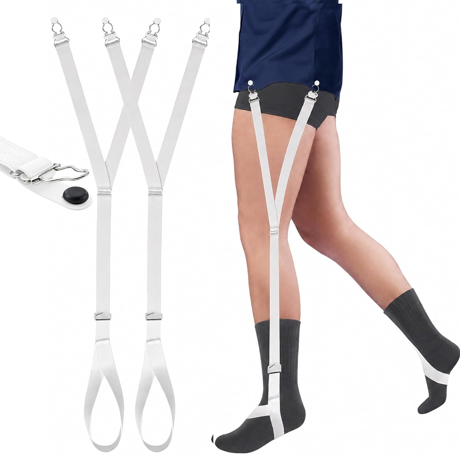 Hold’Em Shirt Stays MADE IN USA Ultra Soft Plush Elastic with Durable Everlasting Grip