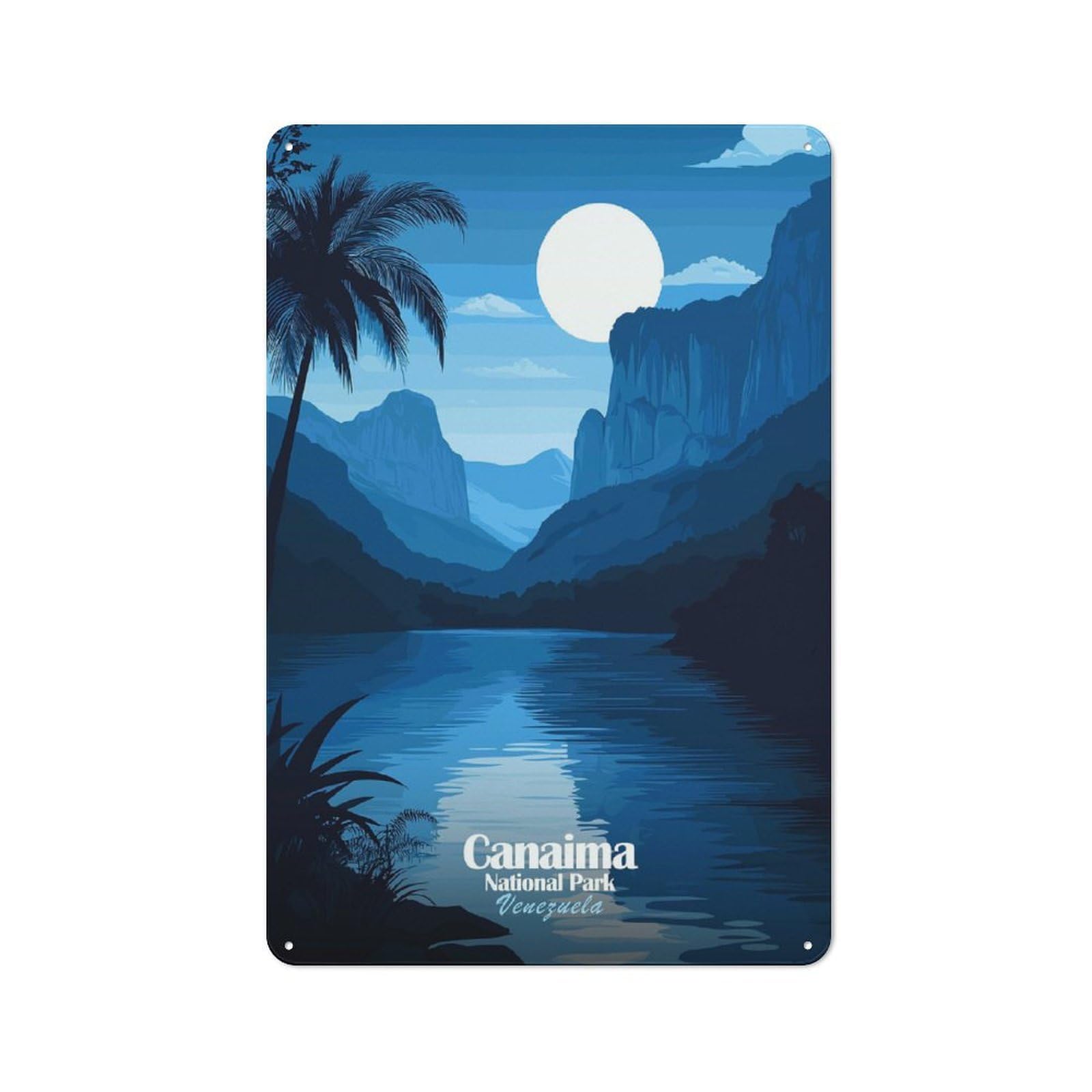 Junmoney Style-3 Rustic Canaima National Park Tin Wall Plaque 30X20cm, Rustic Kitchen Decor For Cottage, Kitchen, Hallway Or Breakfast Nook