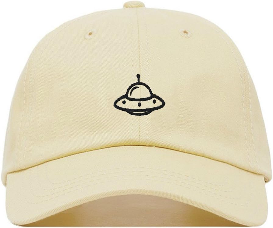 Spaceship Baseball Hat, Embroidered Dad Cap, Unstructured Soft Cotton, Adjustable Strap Back (Multiple Colors)
