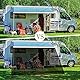 LIROPAU Vorderwand für Markise, Winddurchlässige Vorderwand für Markise, Schutz vor Sonne und Hitze, 86% View Blocker Markisen, für Wohnwagen, Campingwagen, Wohnmobil - 2.43（H） X 3.05（W）