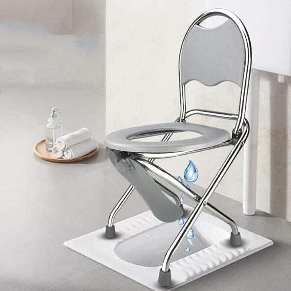 Shower Wheelchair Portable Toilet Bedside Dressers Elderly Person Pregnant Woman Handicapped Person Potty Chair Medical Slip-Resistant (Color1 42 cm)