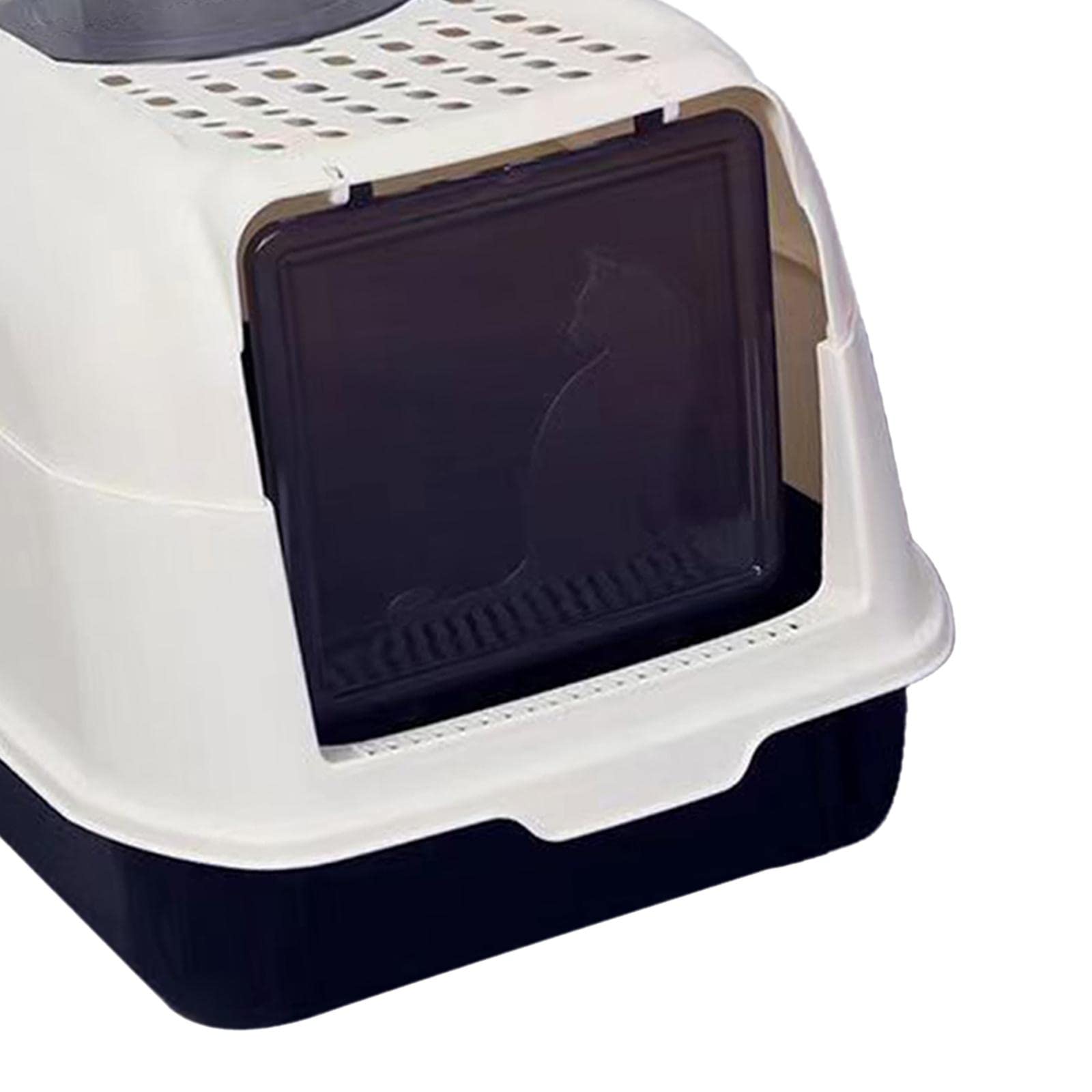 Arenero Cerrado para Gatos Y Gatitos, Cubierto, Fácil de Limpiar, con Puerta, Ideal para Viajes Y Entrenamiento de Gatitos Pequeños, Negro
