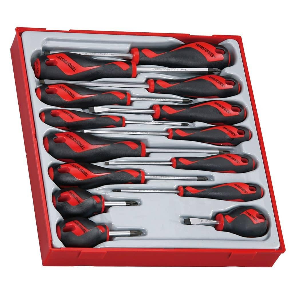 Teng Tools Slotted Head Slotted Screwdriver Set 14 Piece